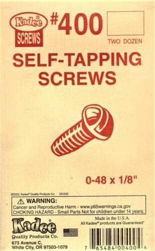 Kadee #400 Self-Tapping Screws 0-48 x 1/8in