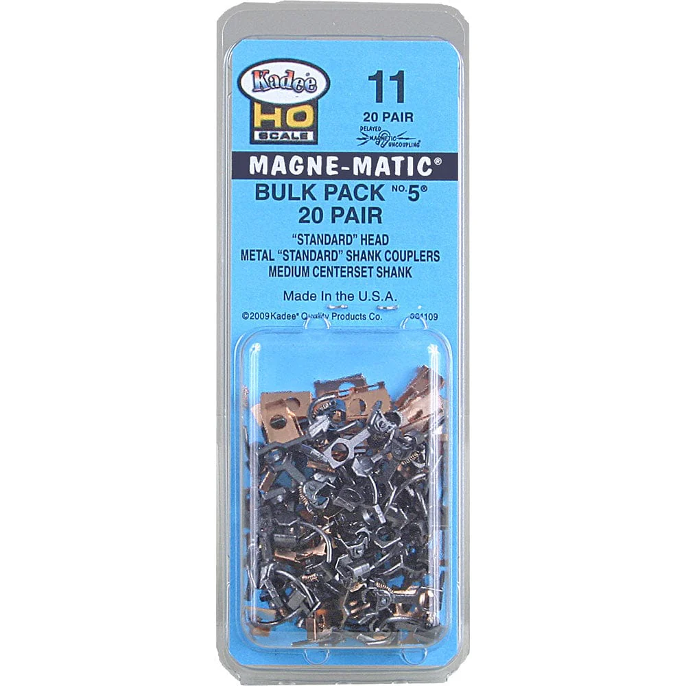 Kadee #11 HO Scale Bulk Pack - 20 pair (NO.5) Metal Couplers - Medium (9/32") Centerset Shank - Image 4