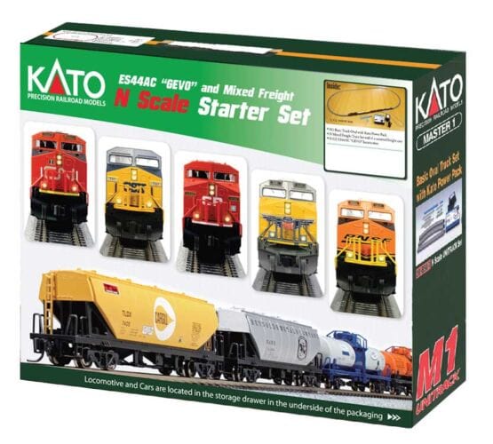 Kato 1060020 N GE ES44AC GEVO Mixed Freight Starter Set - Canadian National - DC
