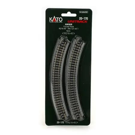 Kato N Curved Roadbed Track Section - Unitrack - 45-Degree, 8-1/2in 216mm Diameter