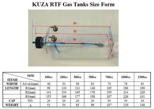 Kuza 10oz / 300cc Petrol Fuel Tank - Assorted Colours** - Image 2