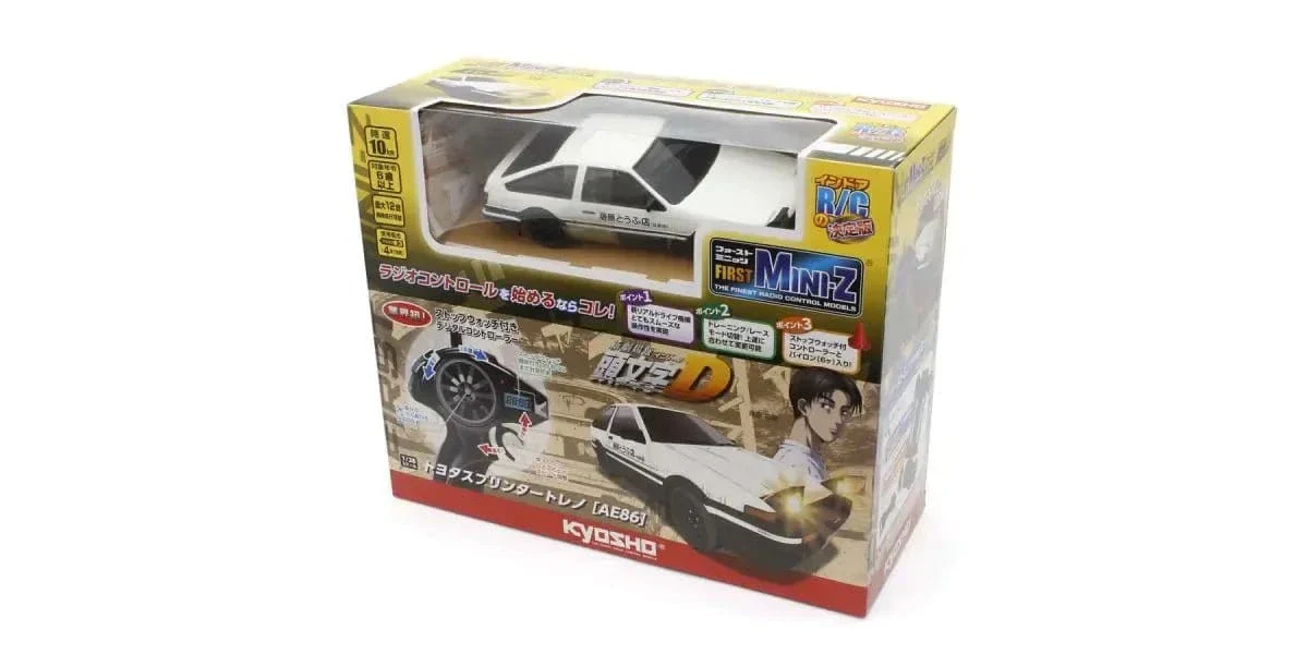 Kyosho First Mini-Z Initial D Toyota Sprinter Trueno AE86 RC Car - White/Black [66601A] - Image 2