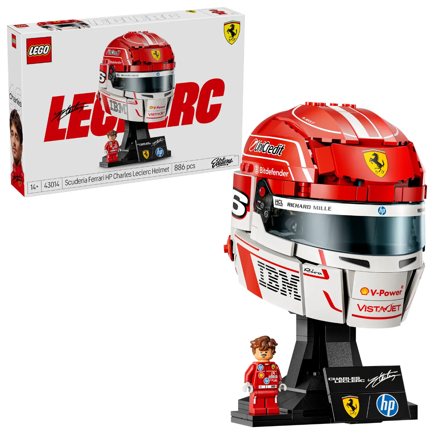 LEGO Editions: Scuderia Ferrari HP Charles Leclerc Helmet [43014] - Image 3