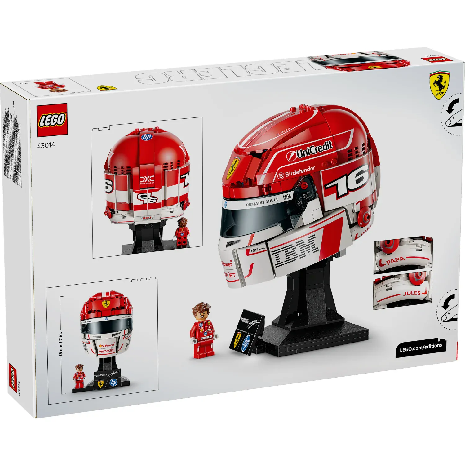 LEGO Editions: Scuderia Ferrari HP Charles Leclerc Helmet [43014] - Image 7