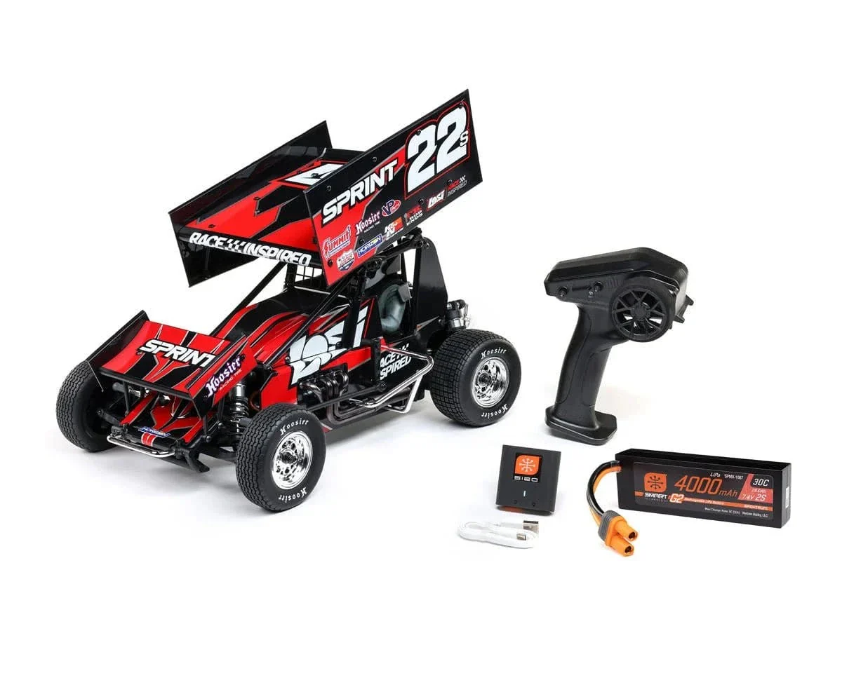 Losi 22S Sprint Car 1/10 2WD RTR Combo with Battery and Charger - Red - Image 2