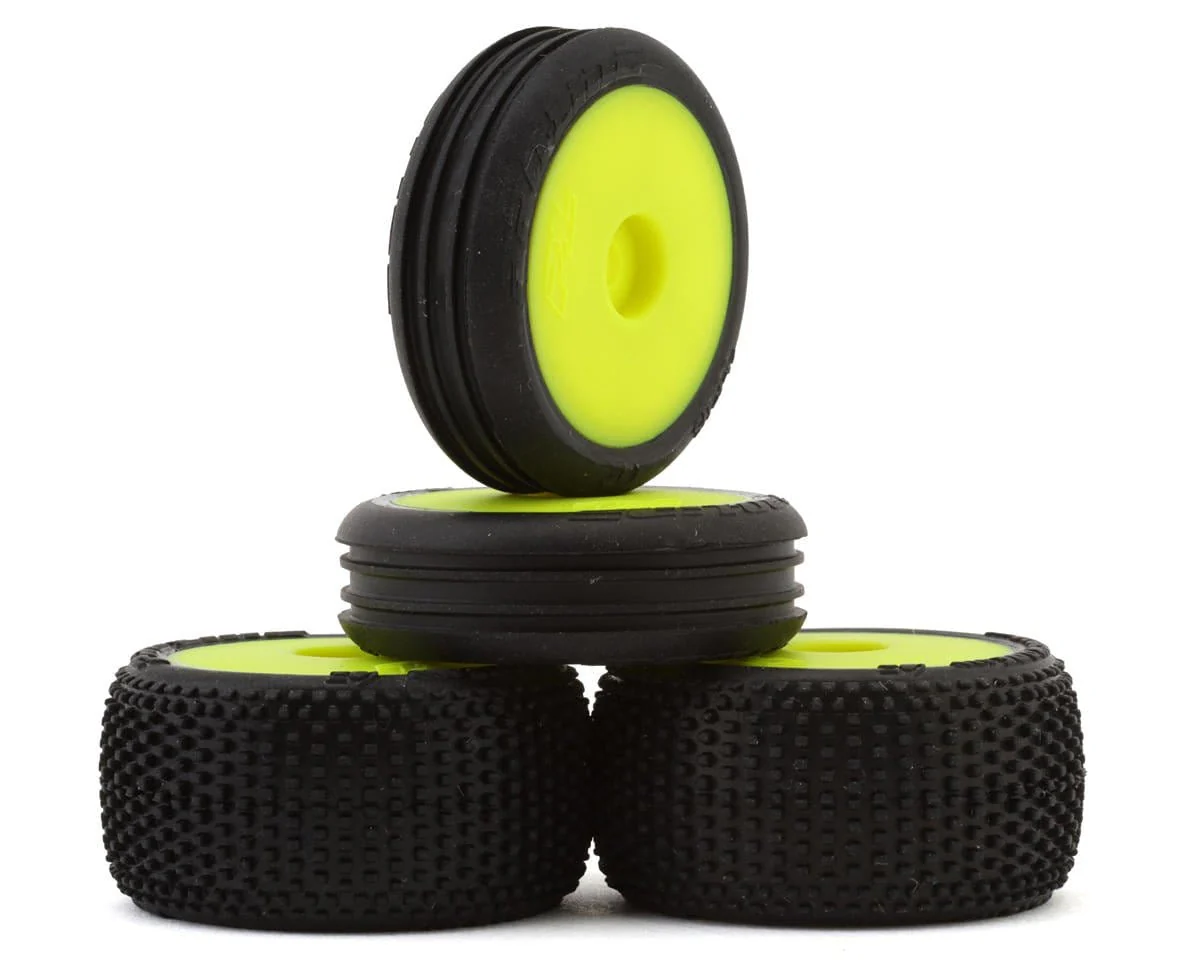 Losi Yellow Wheel and Tyre Set, Micro-B [LOS-1762]