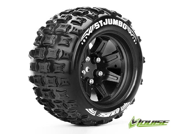 Louise 3210BH 2.8inch ST-Jumbo Tyre On Black Rim 1/2 Offset - Premounted (2)