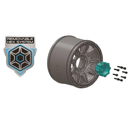Louise RC Mt-Mallet Speed 1/8 Monster Truck Tires, 0" & 1/2" Offset, 17mm (2pcs) [3355SB] - Image 2