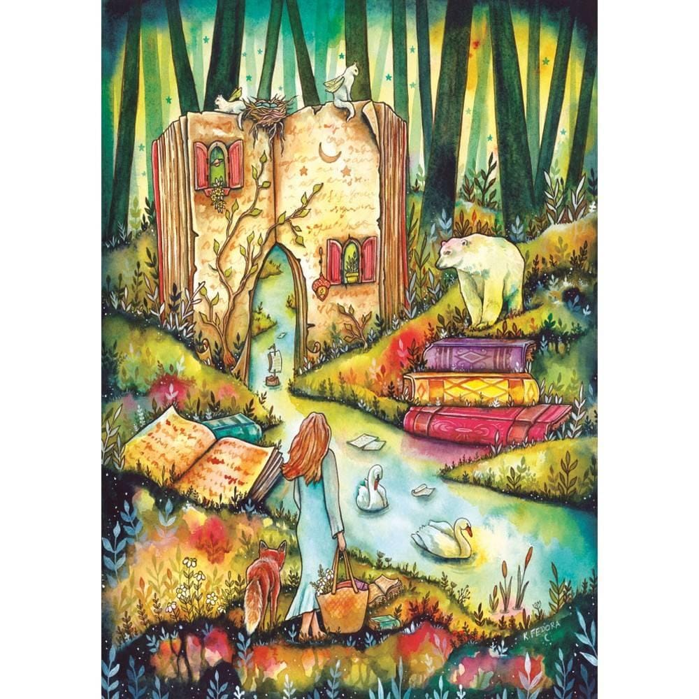 Magnolia 1106 So Many Chapters Kat Fedora 1000pc Jigsaw Puzzle - Image 2
