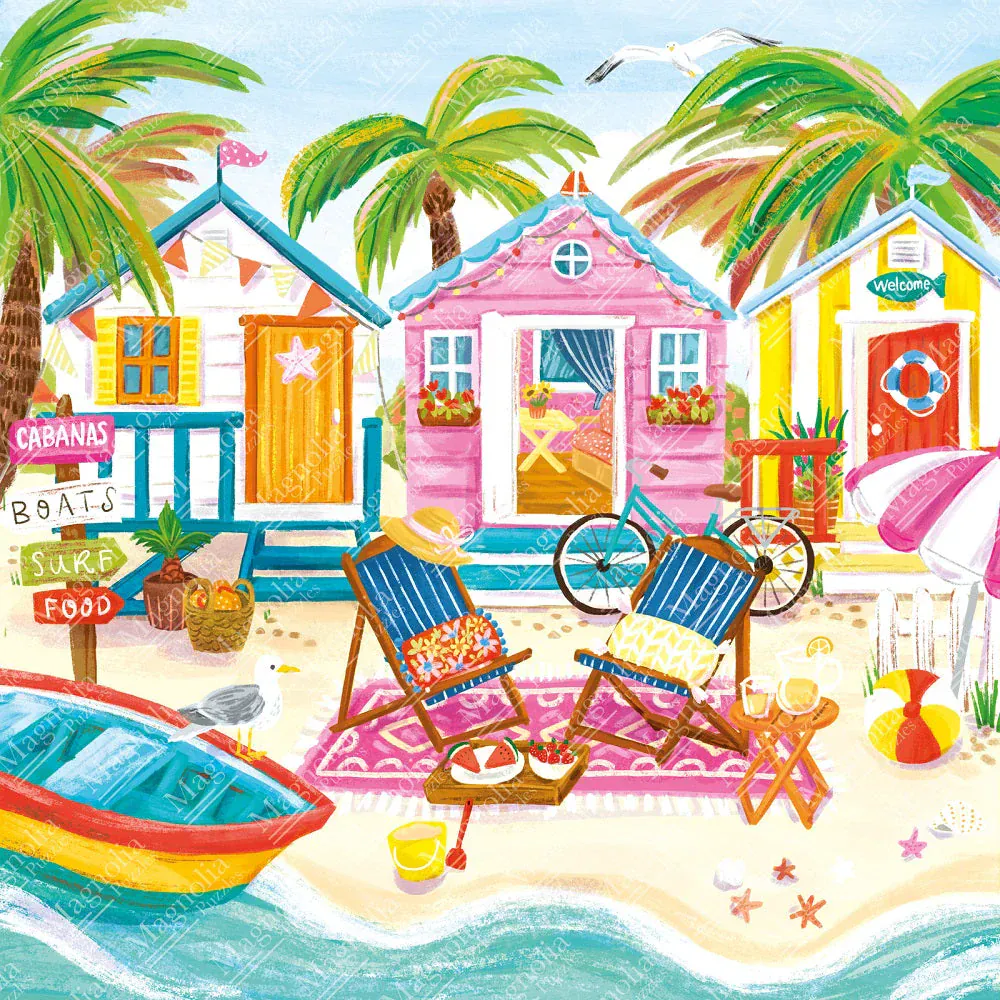 Magnolia 3474 Beach Huts Olivia Gibbs Special Edition 1000pc Jigsaw Puzzle - Image 2