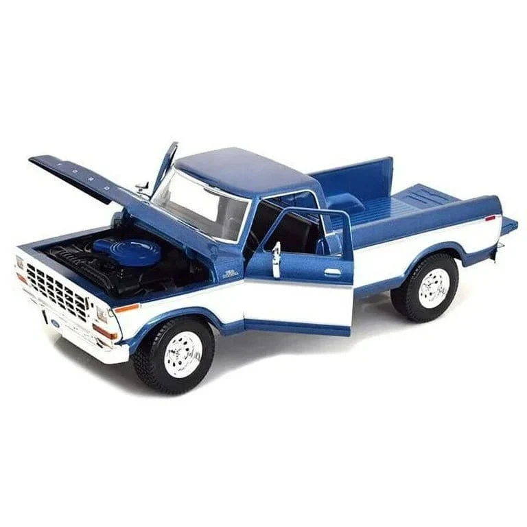 Maisto 1/18 1979 Ford F-150 Pickup Truck Blue/White Diecast Model - Image 2