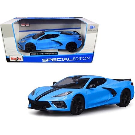 Maisto 1/18 2020 Chevrolet Corvette Stingray Coupe High Wing -Blue - Image 3