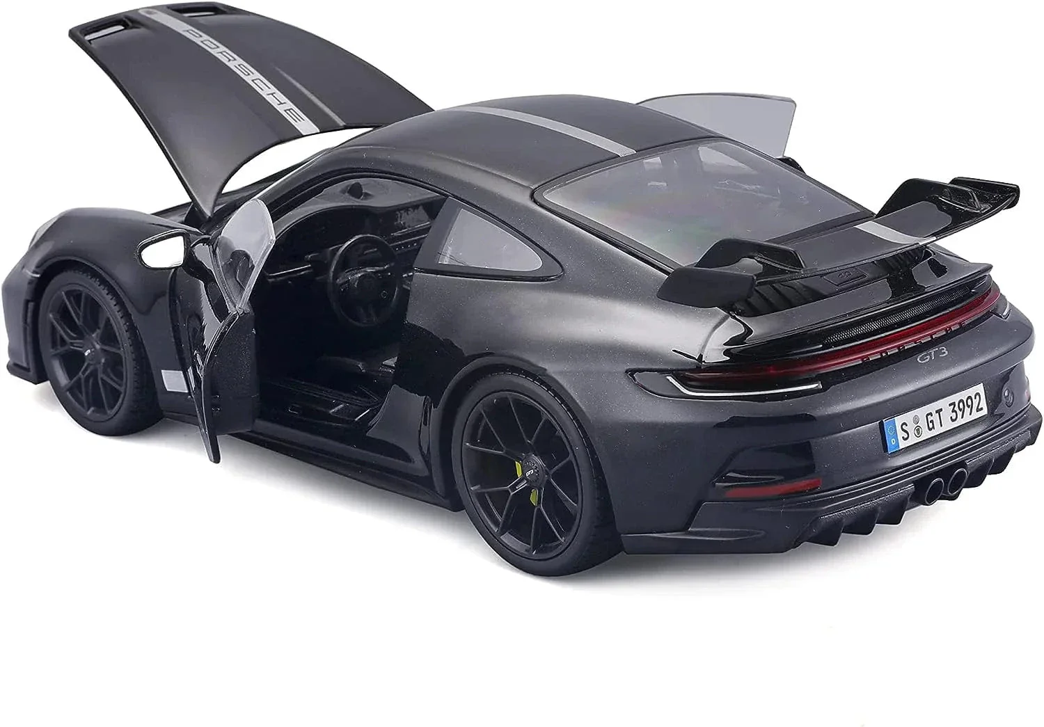 Maisto 1/18 2022 Porsche 911 GT3 Jet Black Metallic Diecast Model - Image 2