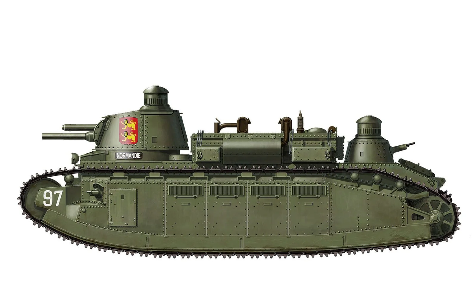 Meng 1/35 French Super Heavy Tank Char 2C Plastic Model Kit - Image 4