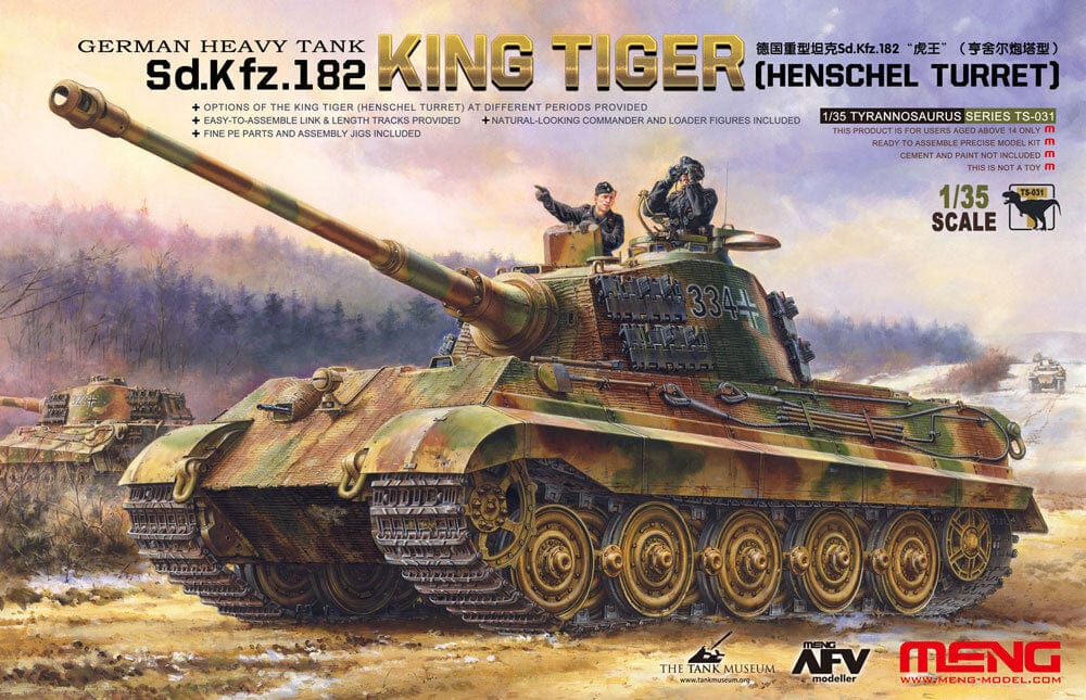 Meng 1/35 German Heavy Tank Sd.Kfz.182 King Tiger (Henschel Turret) Plastic Model Kit