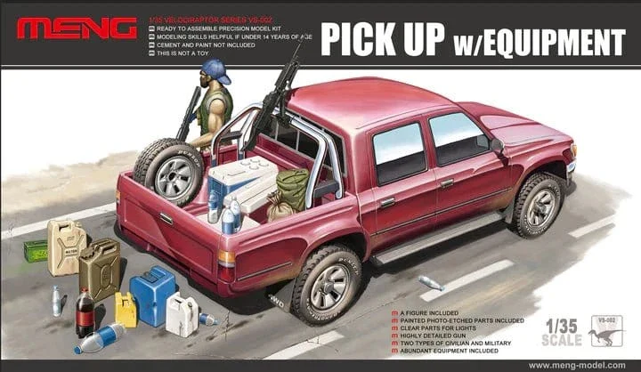 Meng 1/35 Pick Up w/equipment Plastic Model Kit - Image 8