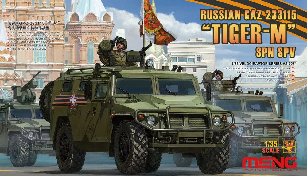Meng 1/35 Russian GAZ 233115 Tiger-M SPN SPV Plastic Model Kit