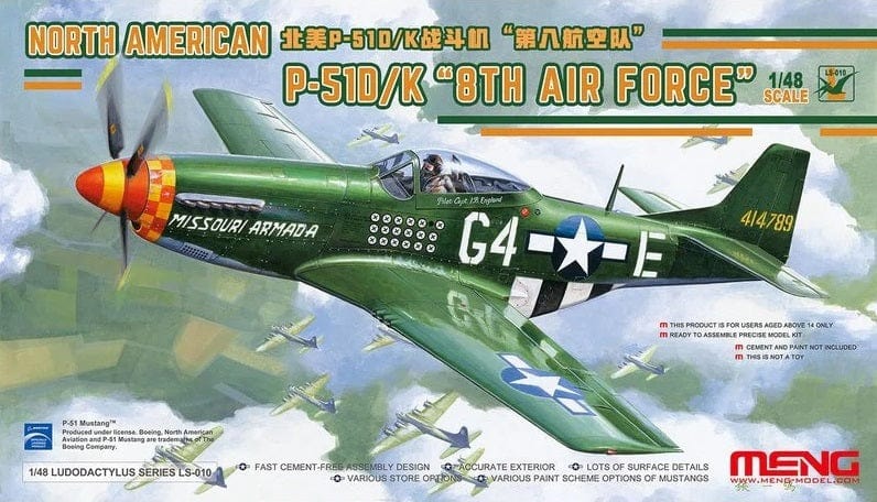 Meng 1/48 North American P-51D/K 8th Air Force Plastic Model Kit**