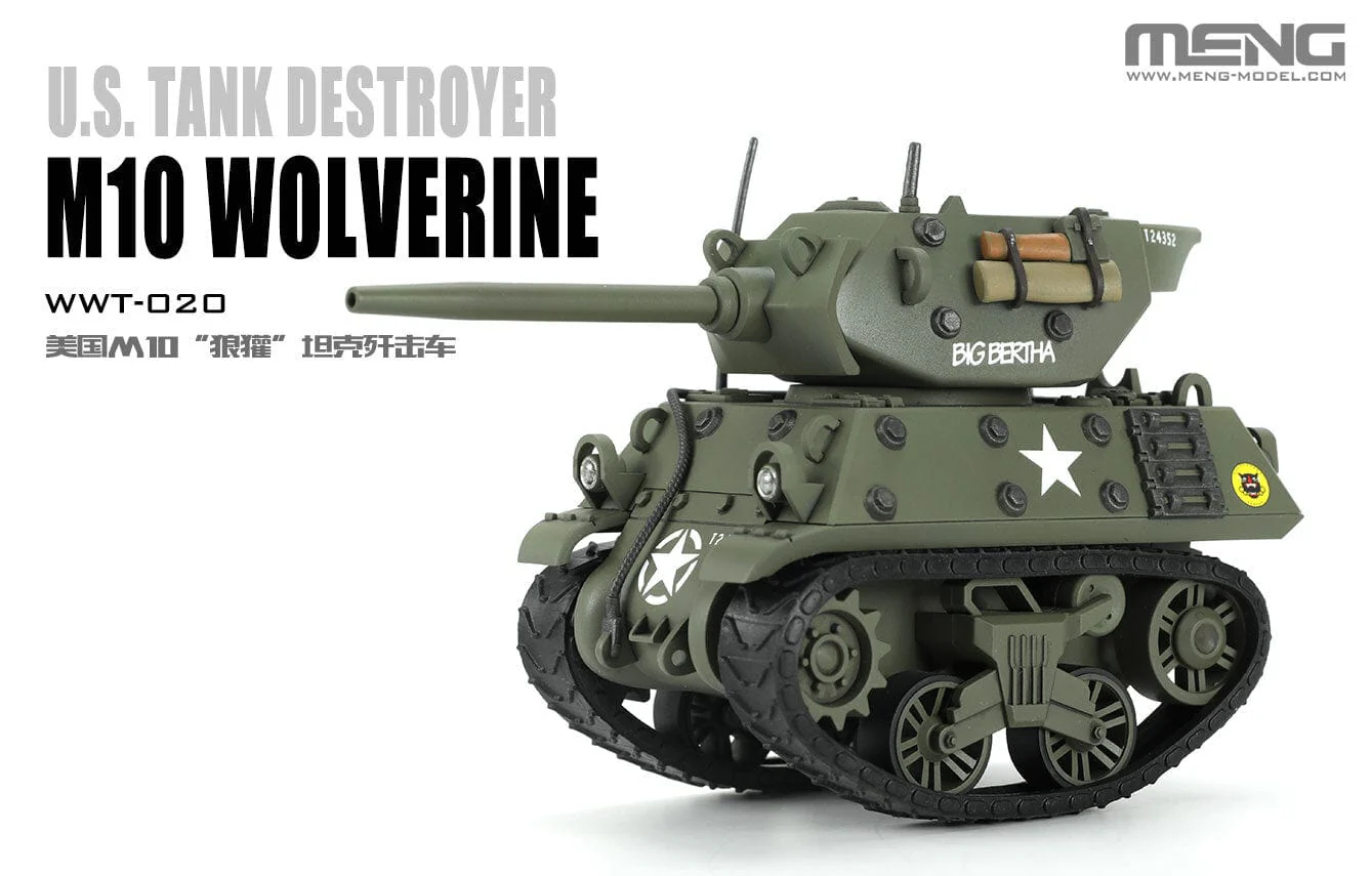 Meng U.S. Tank Destroyer M10 Wolverine (Cartoon Model) Plastic Model Kit - Image 2