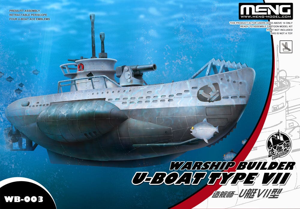 Meng Warship Builder U-Boat Type VII (Cartoon Model) Plastic Model Kit