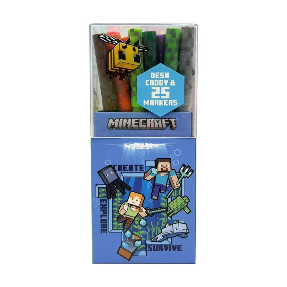 Minecraft Desk Caddy With Colour Markers