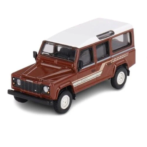 Mini GT 1/64 Land Rover Defender 110 1985 County Wagon Brown Diecast Model Car - Image 4