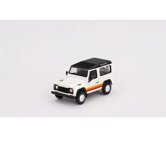 Mini GT 1/64 Land Rover Defender 90 Wagon White Diecast Model Car - Image 2