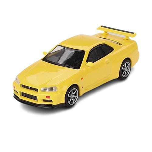 Mini GT 1/64 Nissan Skyline GT-R (R34) V-Spec Lightning Yellow Diecast Model Car - Image 4
