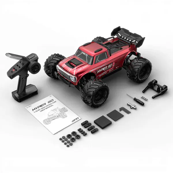 MJX 1/10 HyperGo 4WD 3S Brushless RC Truck (Red) - Image 7