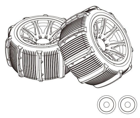 MJX 14210 Paddle Tire Set (2pcs)