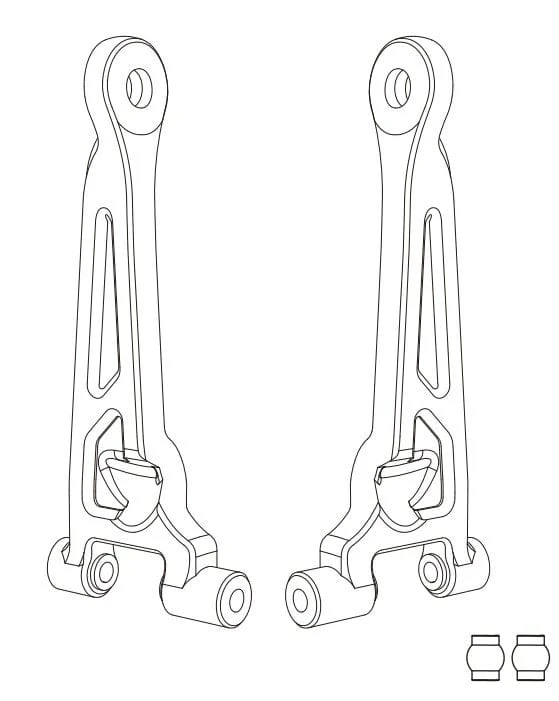 MJX 14240B Rear Upper Suspension Arms (2pcs)