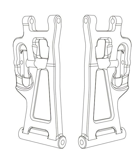 MJX 14250B Rear Lower Suspension Arms (2pcs)