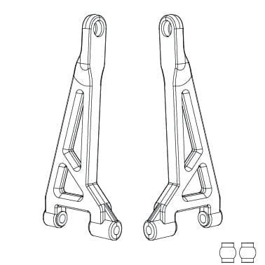 MJX 16240 Rear Upper Suspension Arms (2pcs)