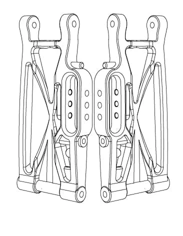 MJX Hyper Go 1/10 V2 Rear Lower Suspension Arms [10250B]