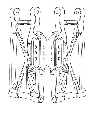 MJX Rear Lower Suspension Arms (2pcs) [10250]