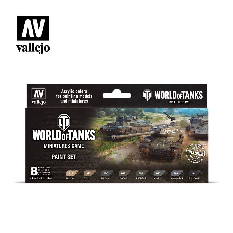 Model Color World of Tanks Miniatures Game Acrylic 8 Colour Paint Set**