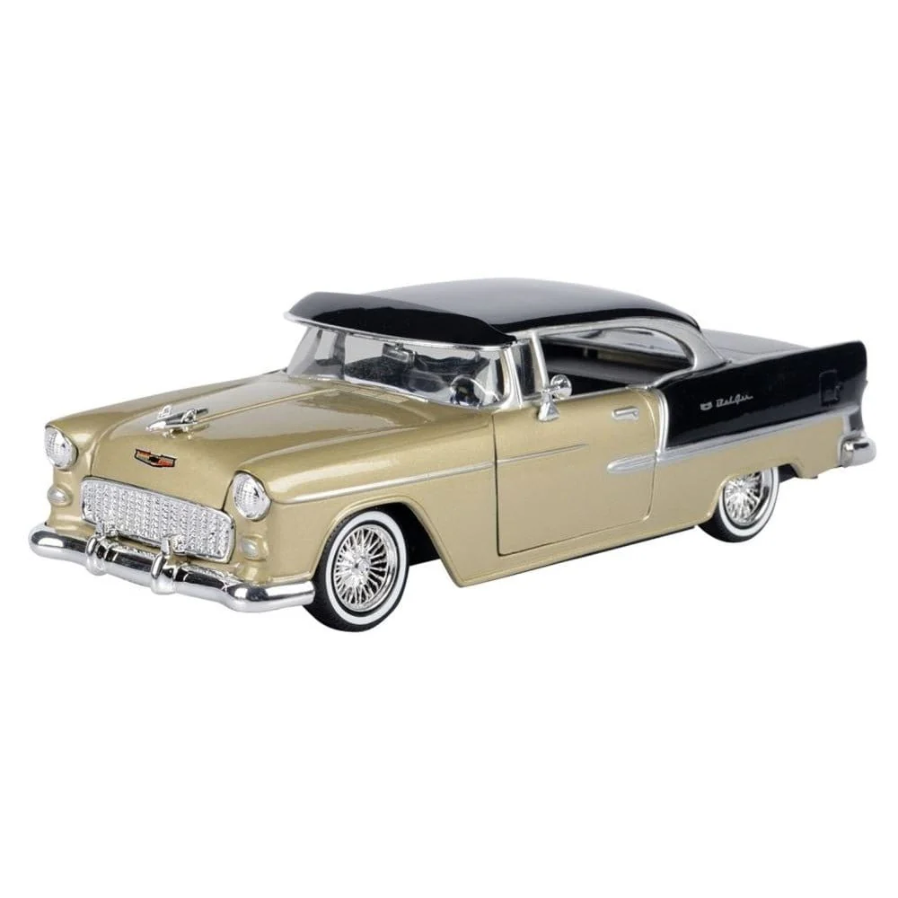 Motor Max 1/24 1955 Chevy Bel Air Get Low Series Beige / Black