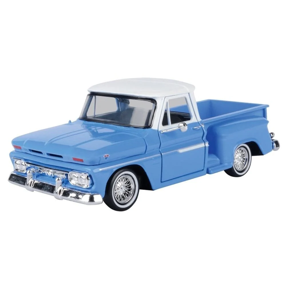 Motor Max 1/24 1966 GMC C1000 Fenderside Get Low Series Blue / White