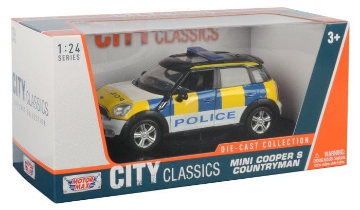 Motor Max 1/24 Mini Cooper S Countryman Police Car - City Classics Diecast Model
