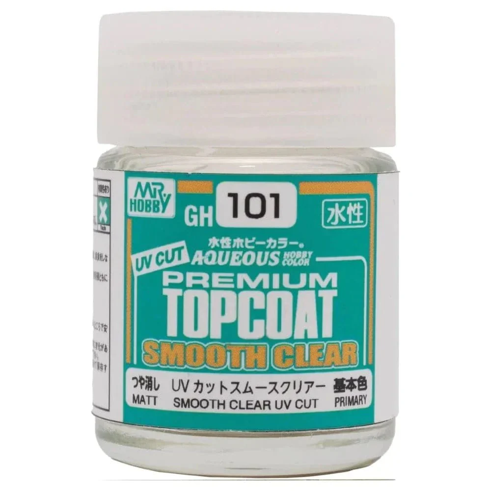 MR Hobby GH101 Aqueous Premium Topcoat Smooth Clear UV Cut Flat Acylic Paint 12ml
