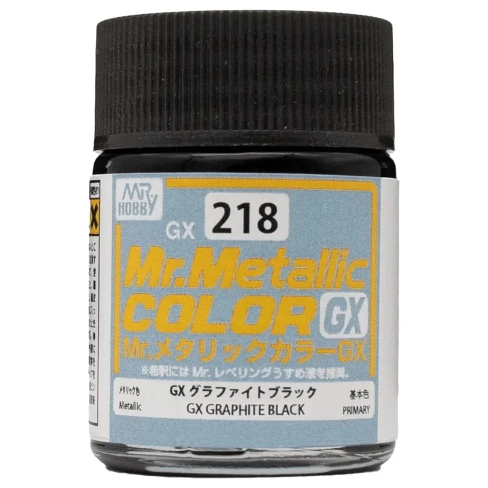 Mr Hobby GX218 Mr Metallic Color GX Graphite Black Lacquer Paint 18ml
