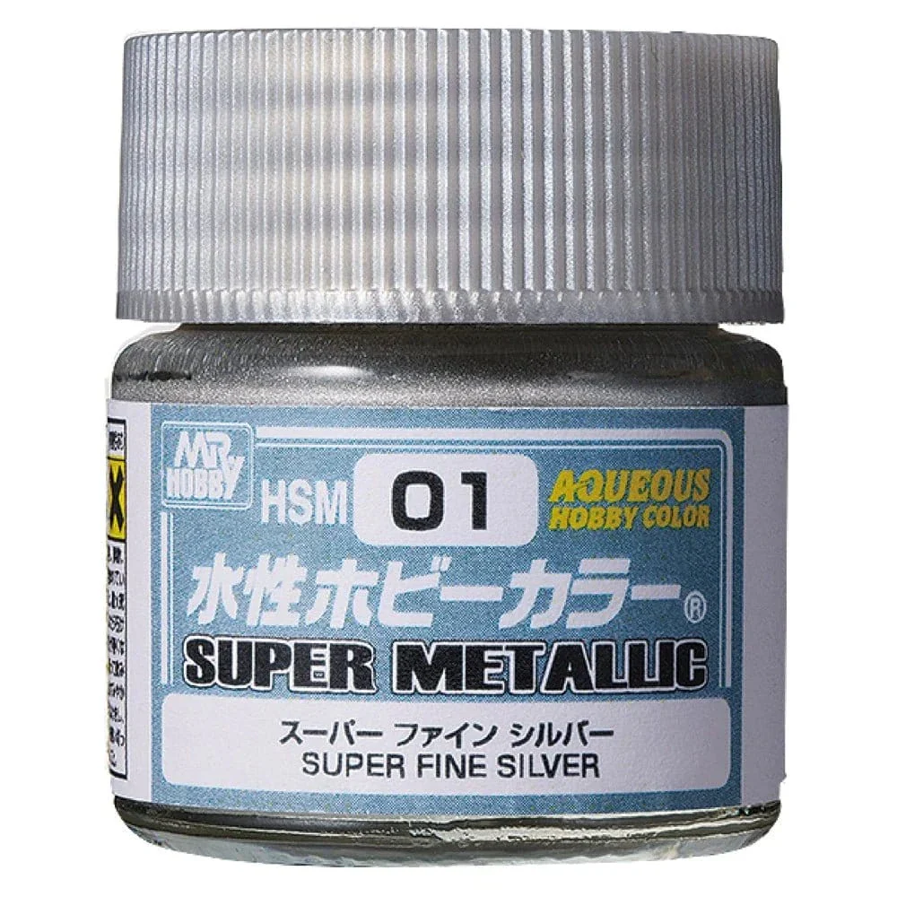 Mr Hobby HSM01 Aqueous Super Metallic Super Fine Silver 10ml
