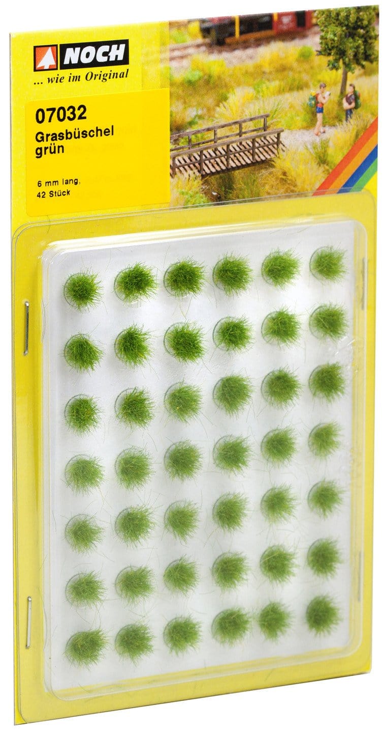 Noch Grass Tufts Mini Set - Green 42pcs 6mm [07032]
