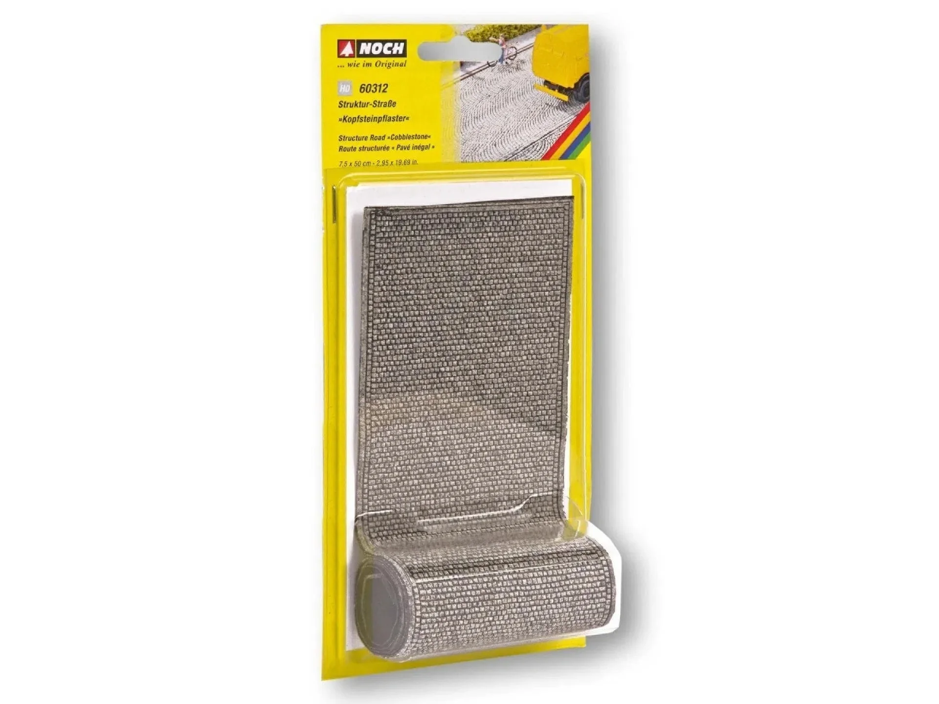 Noch HO Structured Road - Cobblestone 7.5cm Wide, 50cm Long [60312]