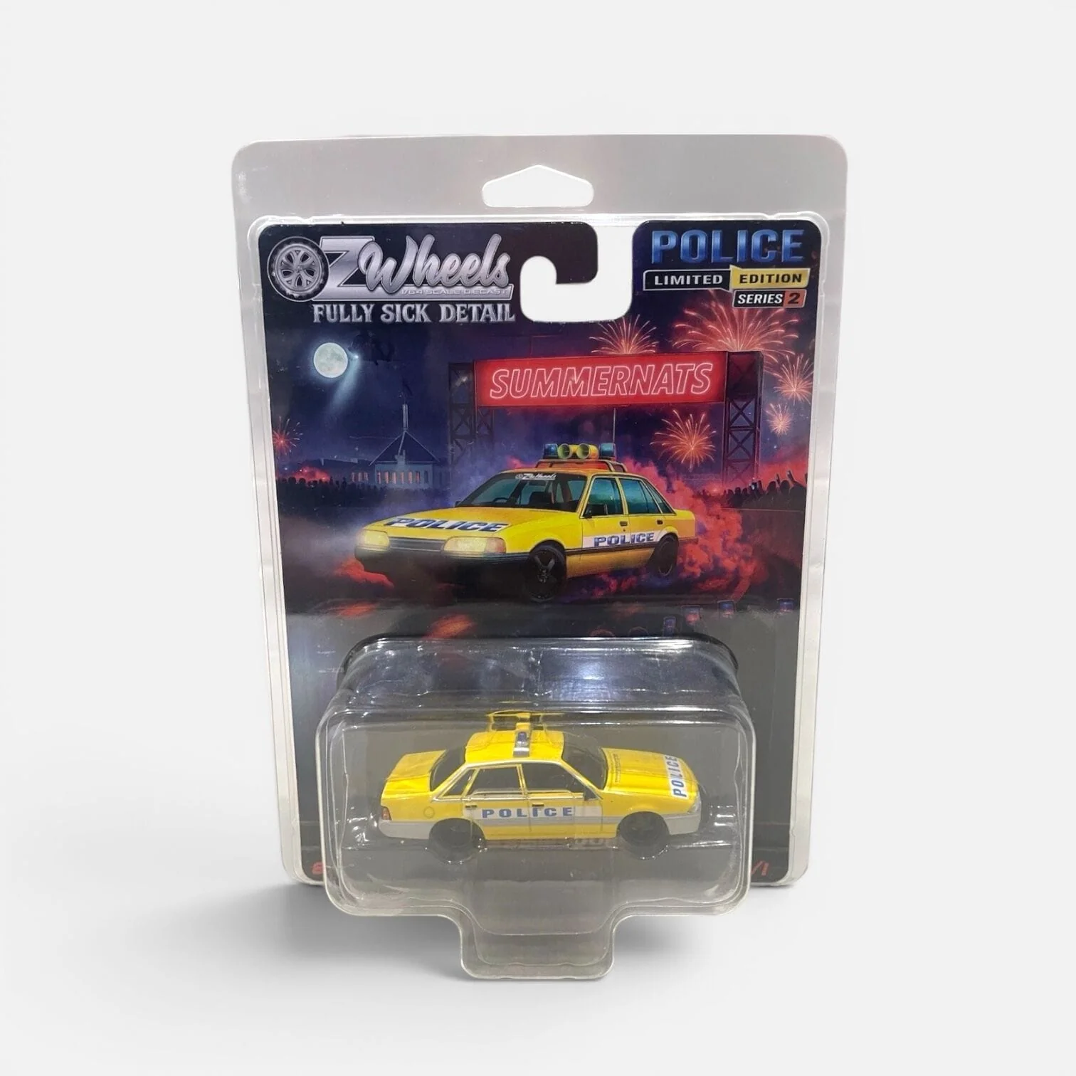 Oz Wheels 1/64 Yellow / Silver  BT1 Police Holden VL - Image 2