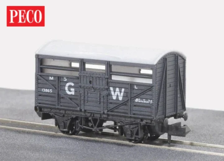 Peco NR45W N Cattle Truck GW Dark Greyn