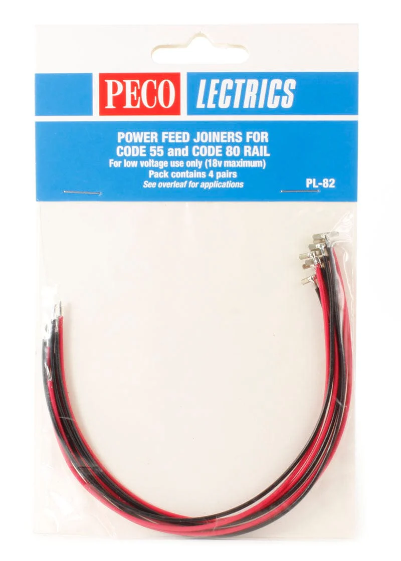 Peco PL-82 N Powered Rail Joiners C80/C55 (8pcs)