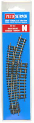 Peco ST44 N Code 80 Setrack R/H Curved Point