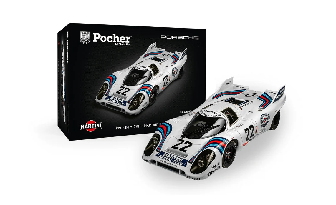 Pocher 1/8 Porsche 917KH 1971 Le Mans Winner – MARTINI Edition Diecast Model Kit [HK112] - Image 5