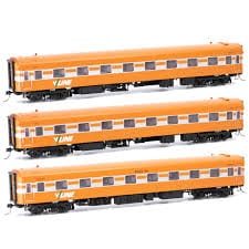 Powerline HO Scale 212BS/214BS/226 BRS V/Line Tangerine with Silver Ribbon (3pcs) [PCCP-5]